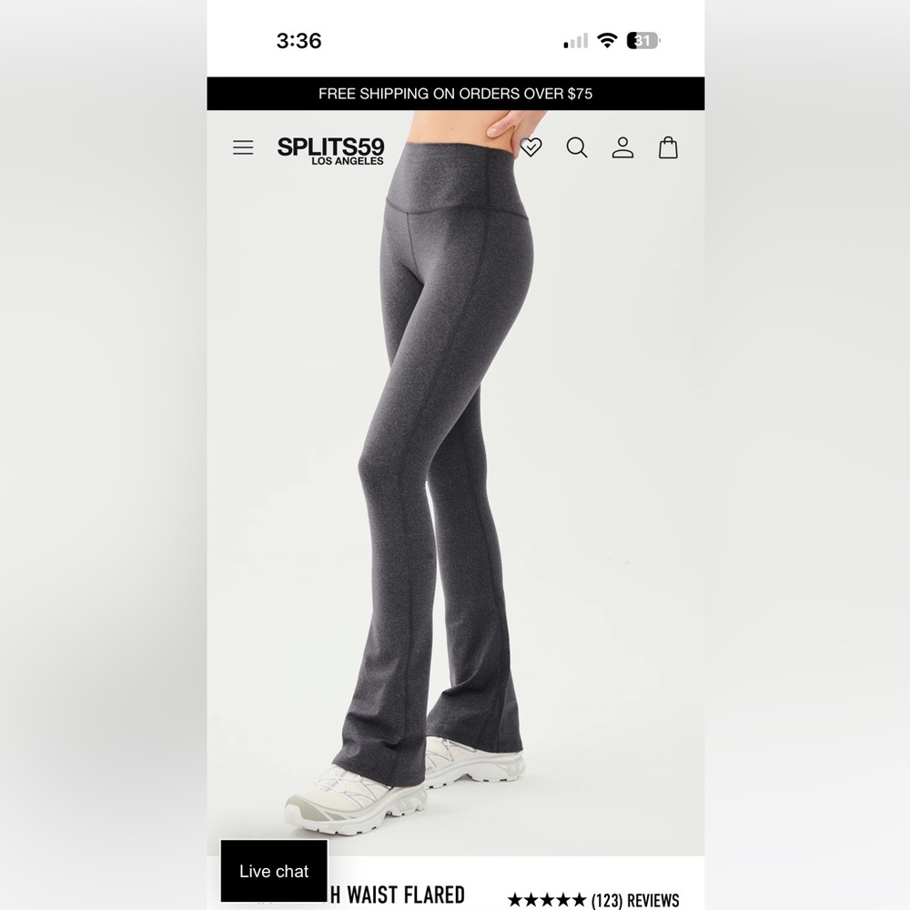 Splits59 Charcoal Flared Leggings